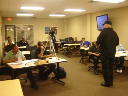 Instructor hibner teaches about Justification of Deadly Force during Introduction to Handguns for Self Defense